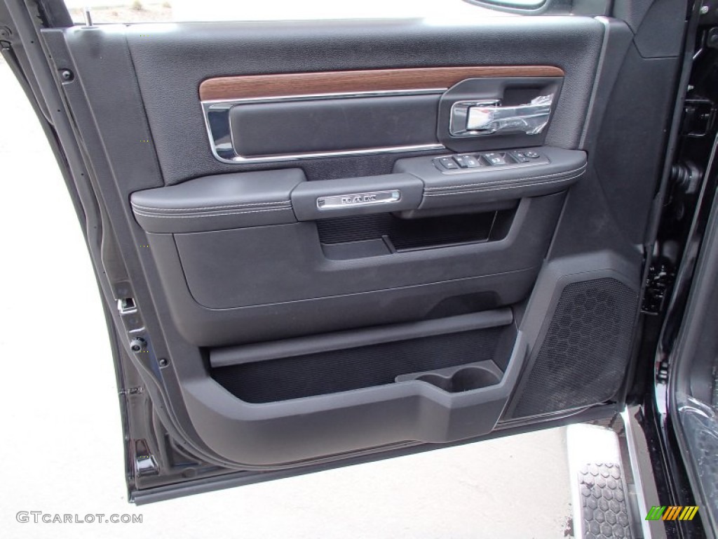 2013 Ram 1500 Laramie Quad Cab 4x4 Black Door Panel Photo #78650956