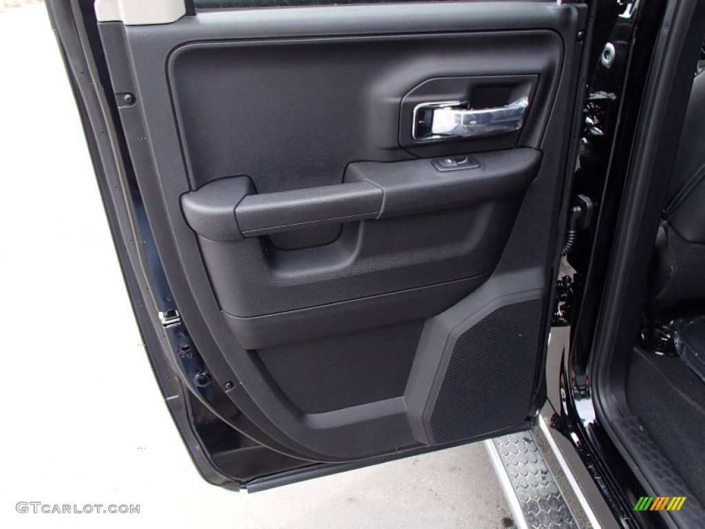 2013 Ram 1500 Laramie Quad Cab 4x4 Black Door Panel Photo #78651001