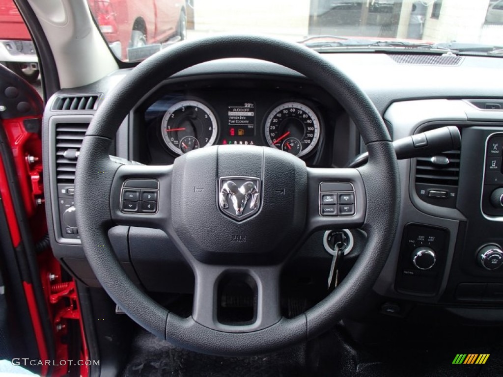 2013 Ram 1500 Tradesman Regular Cab 4x4 Black/Diesel Gray Steering Wheel Photo #78651448