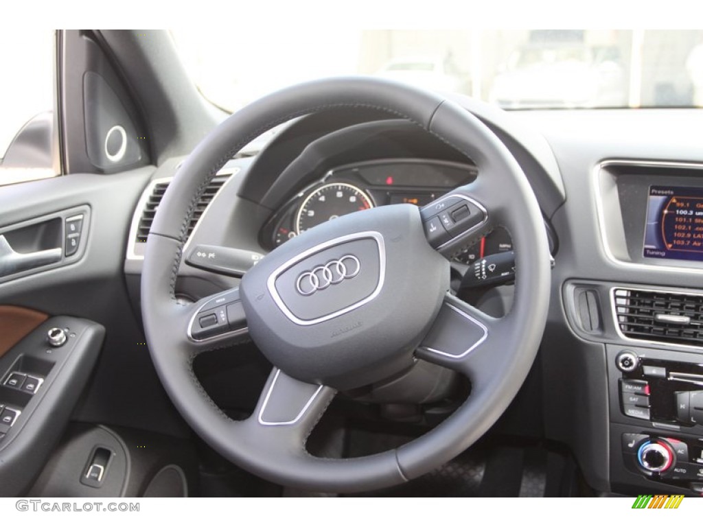 2013 Audi Q5 2.0 TFSI quattro Chestnut Brown Steering Wheel Photo #78652192