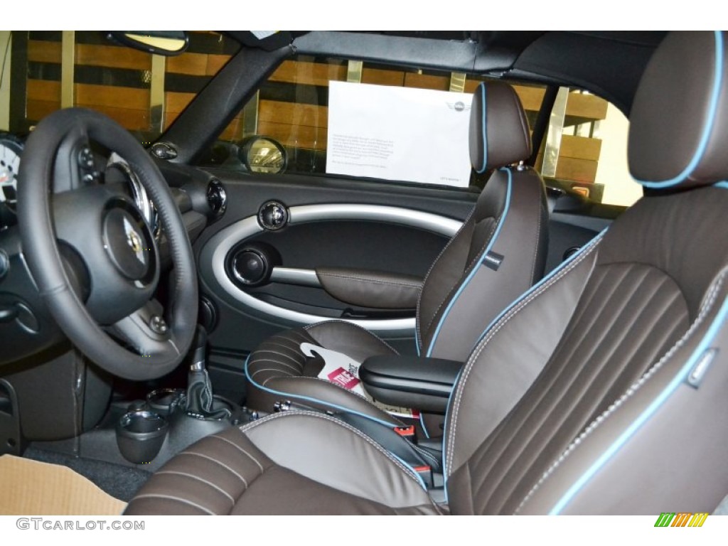 Dark Truffle Lounge Leather Interior 2013 Mini Cooper S Convertible Highgate Package Photo #78653262