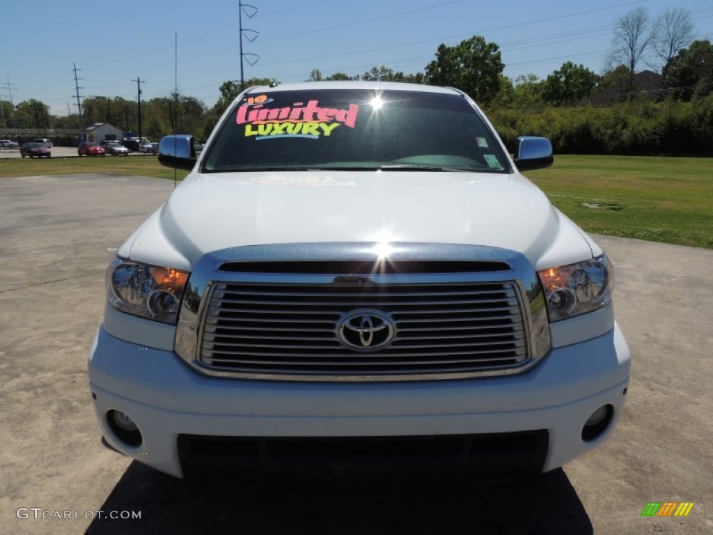 2010 Tundra Limited CrewMax 4x4 - Super White / Sand Beige photo #2