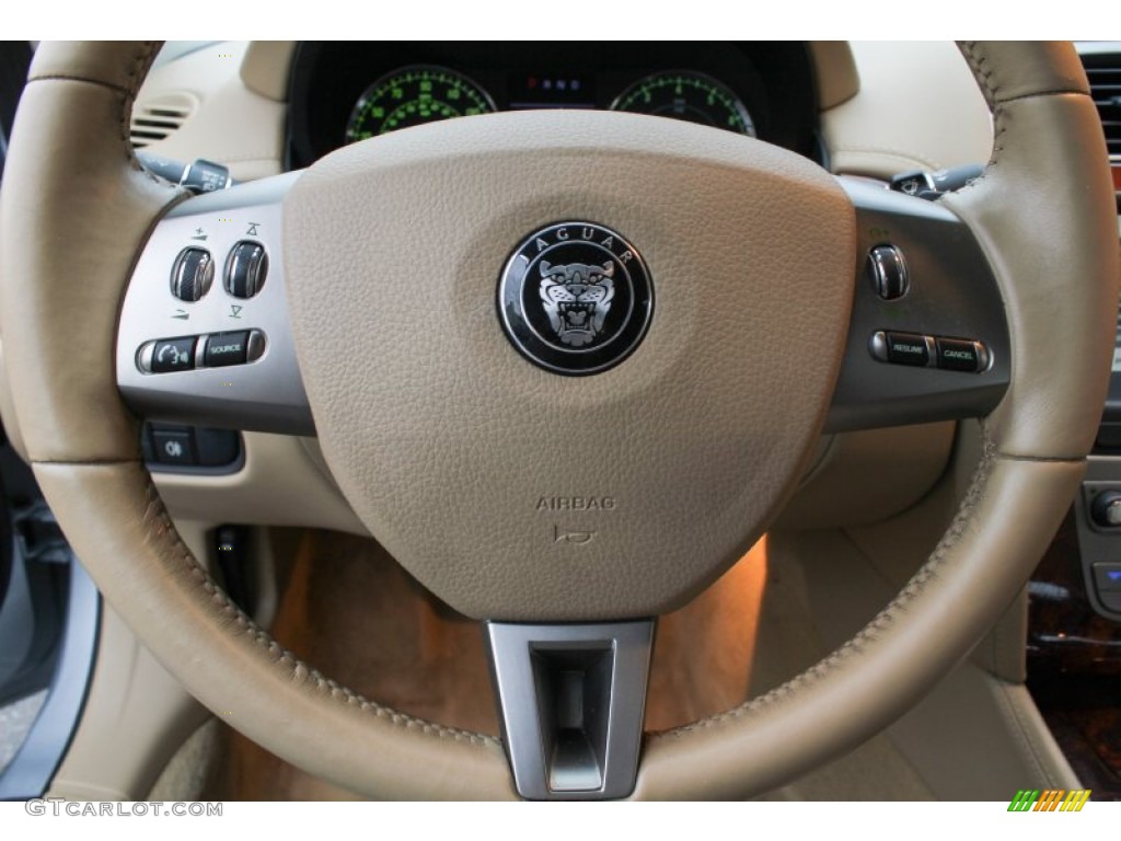 2009 Jaguar XK XK8 Convertible Caramel Steering Wheel Photo #78653893