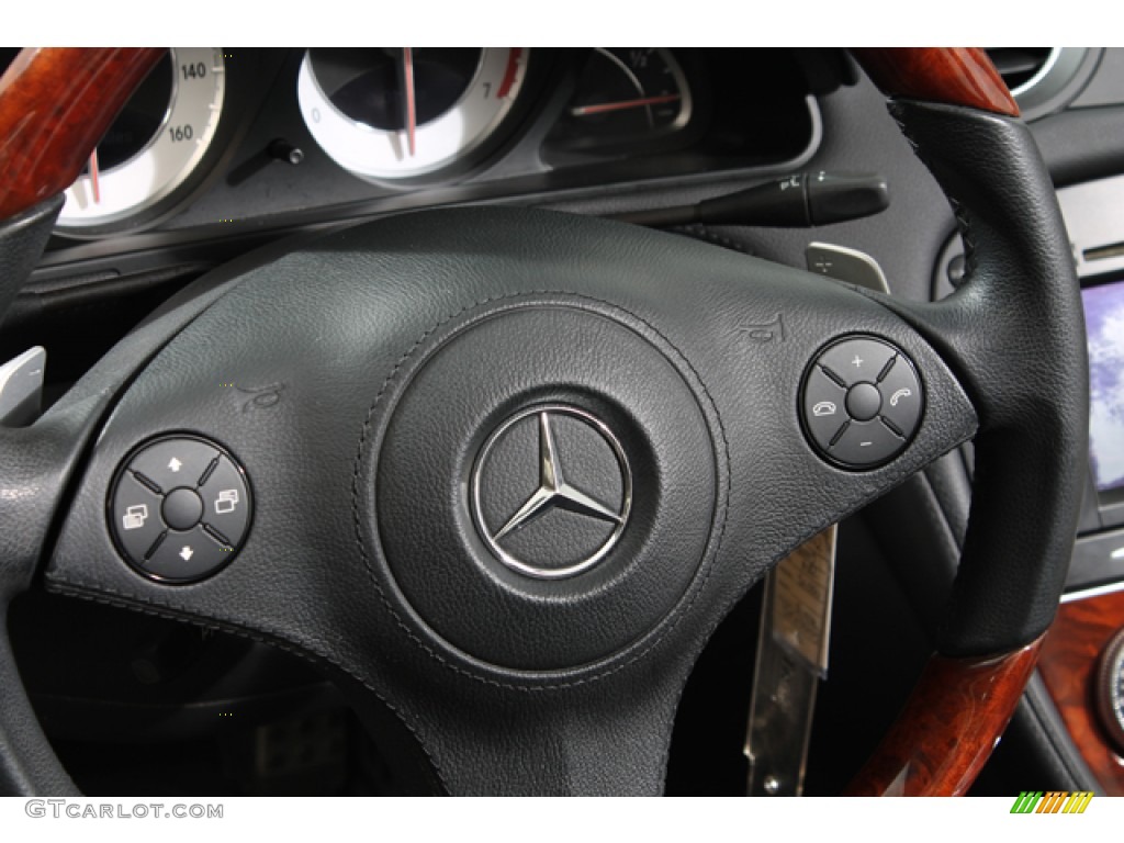 2009 Mercedes-Benz SL 550 Roadster Black Steering Wheel Photo #78655129