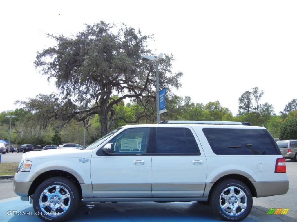White Platinum Tri-Coat 2013 Ford Expedition EL King Ranch Exterior Photo #78655342