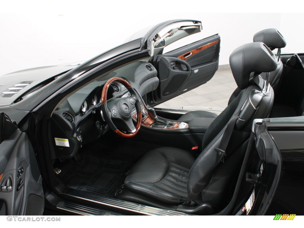 Black Interior 2009 Mercedes-Benz SL 550 Roadster Photo #78655350