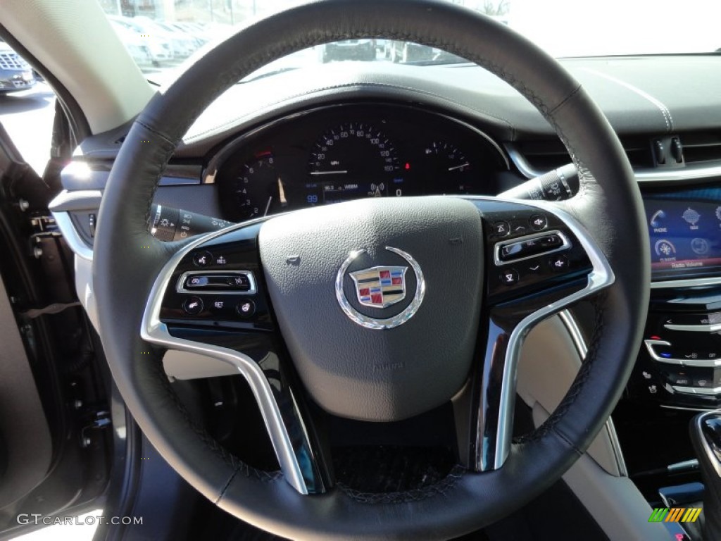 2013 Cadillac XTS Luxury FWD Medium Titanium/Jet Black Steering Wheel Photo #78660255