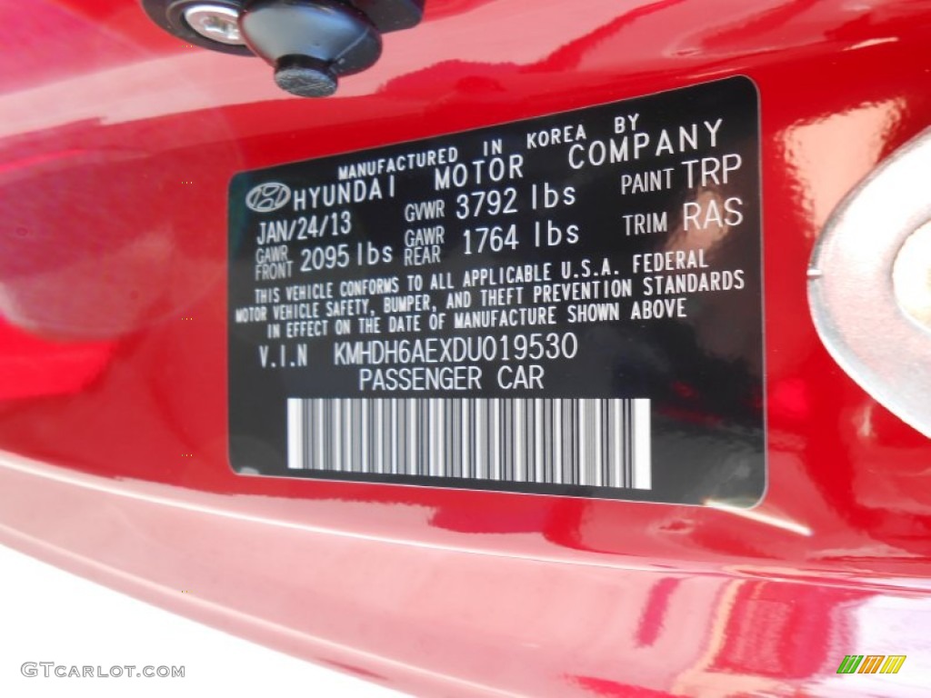 2013 Elantra Color Code TRP for Volcanic Red Photo #78666525