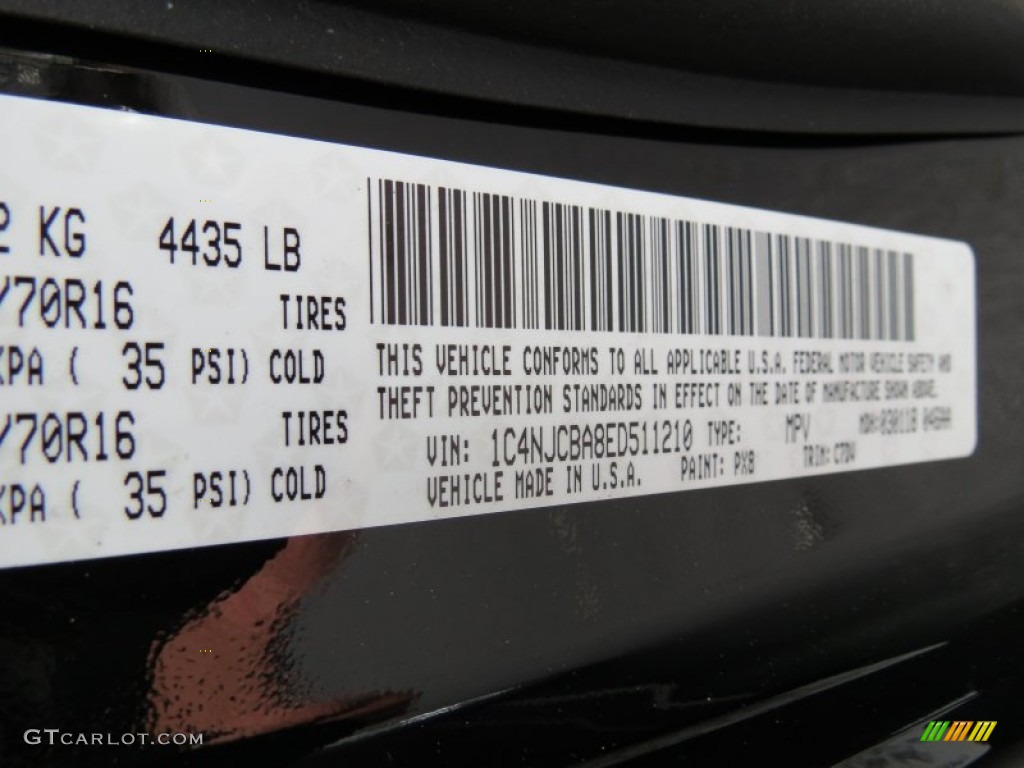2014 Compass Color Code PX8 for Black Photo #78666706