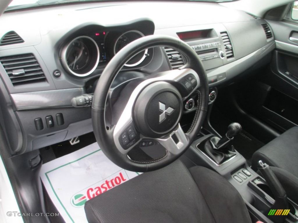 2011 Mitsubishi Lancer Evolution GSR Black Dashboard Photo #78666734