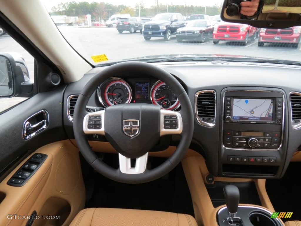 2013 Dodge Durango Citadel Black/Tan Dashboard Photo #78667558