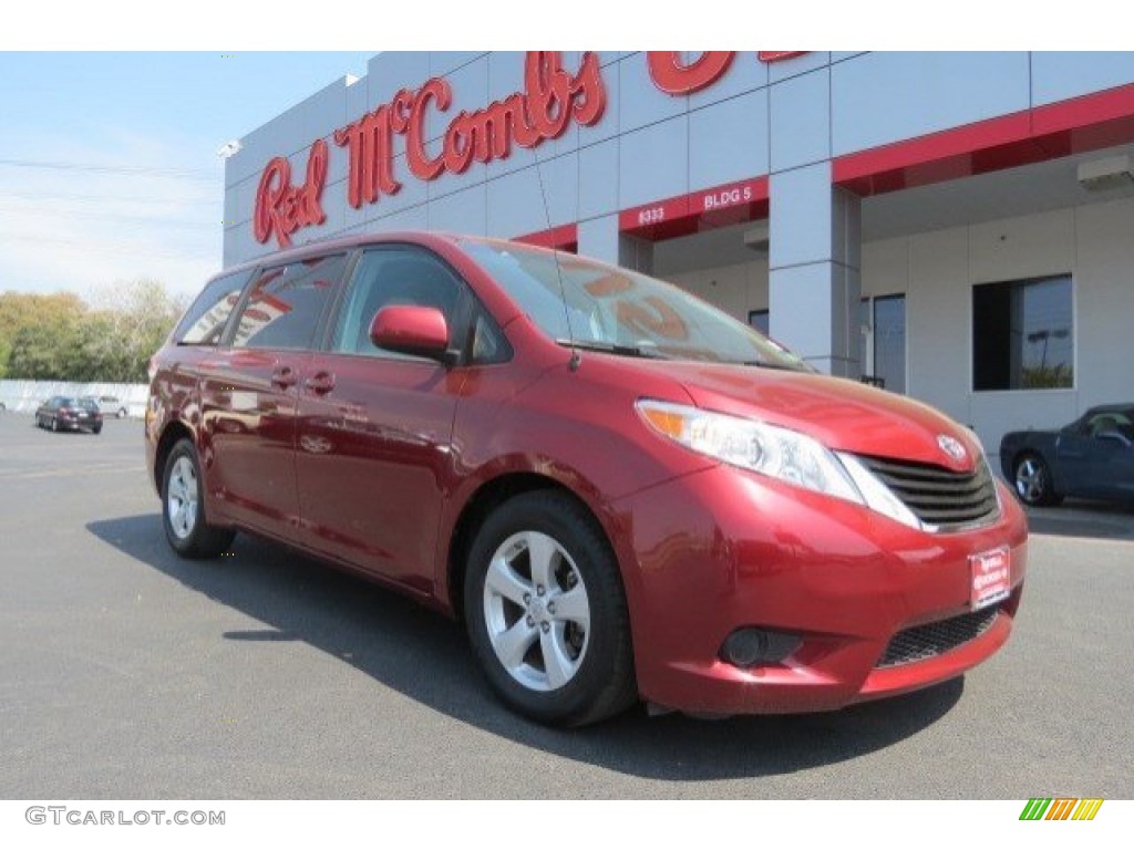 2012 Sienna LE - Salsa Red Pearl / Light Gray photo #1