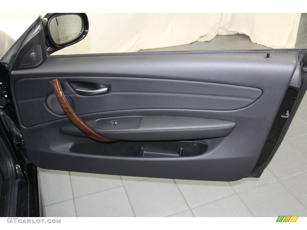 2011 BMW 1 Series 135i Convertible Black Door Panel Photo #78670764