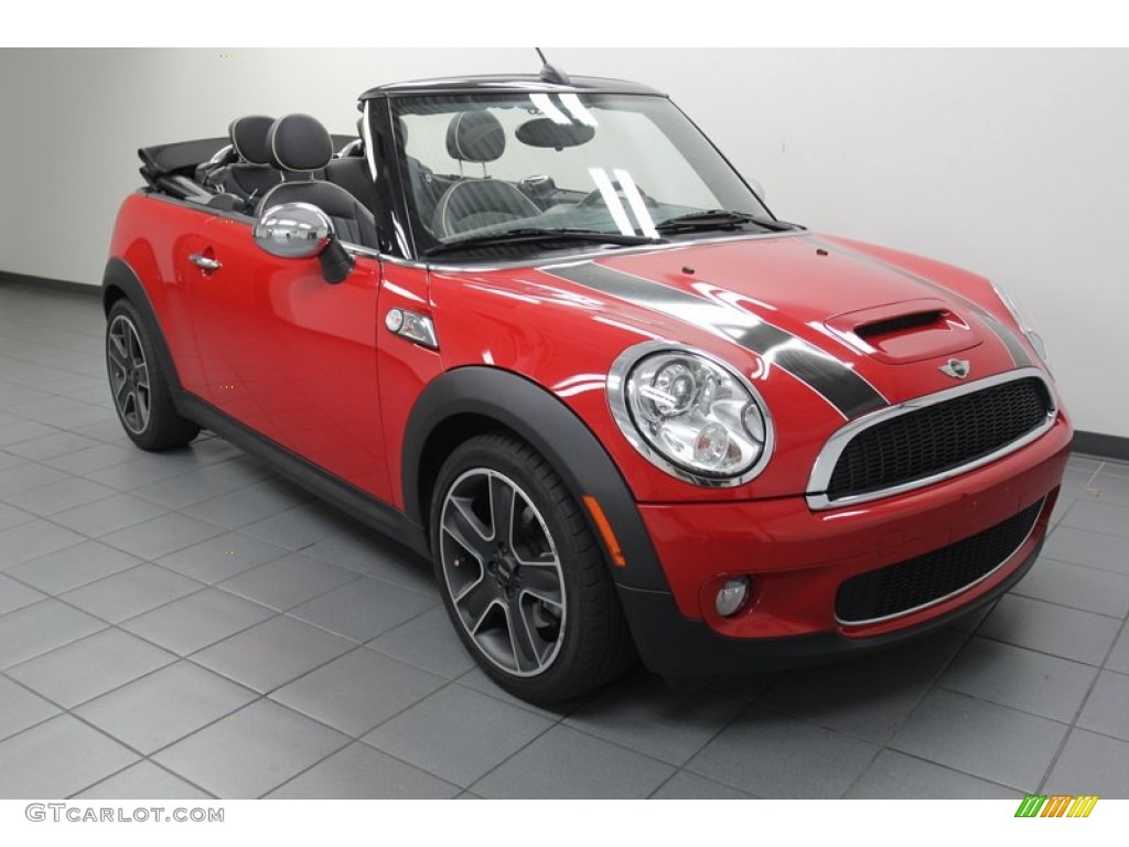 2009 Cooper S Convertible - Chili Red / Lounge Carbon Black Leather photo #1