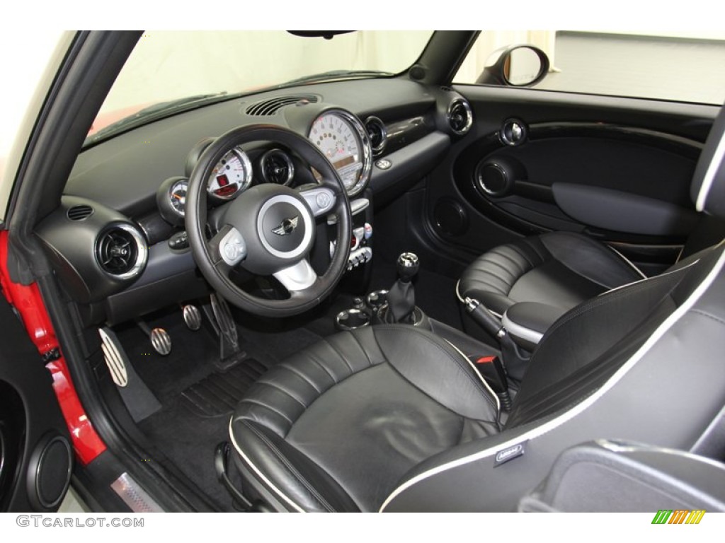 Lounge Carbon Black Leather Interior 2009 Mini Cooper S Convertible Photo #78670921