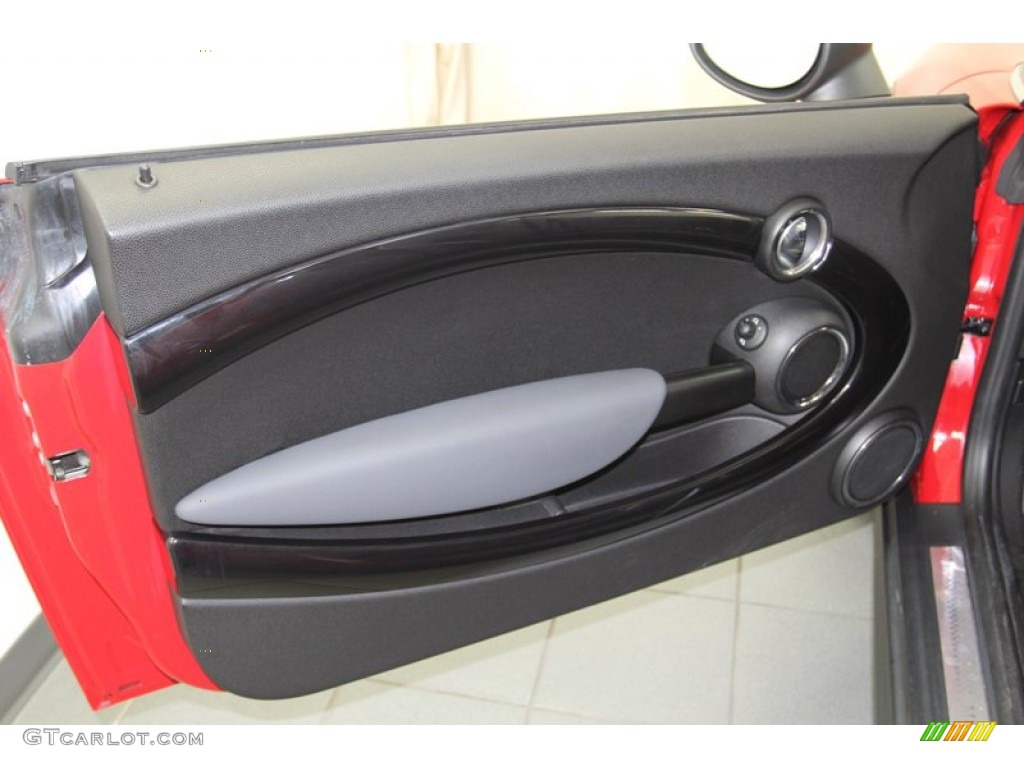 2009 Mini Cooper S Convertible Lounge Carbon Black Leather Door Panel Photo #78671177