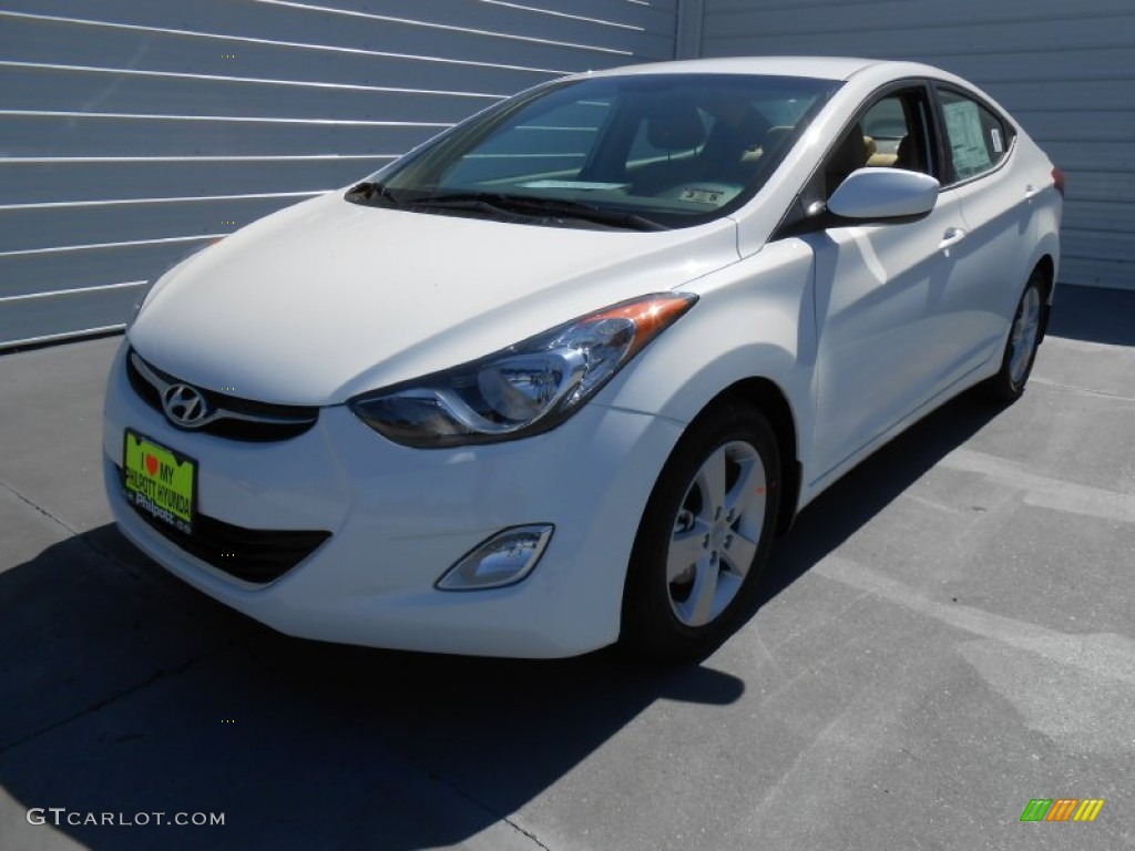 2013 Elantra GLS - Shimmering White / Beige photo #7