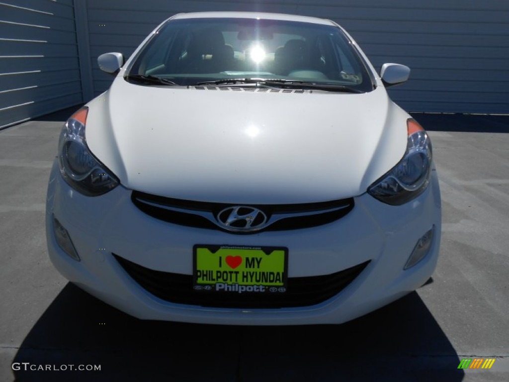 2013 Elantra GLS - Shimmering White / Beige photo #8
