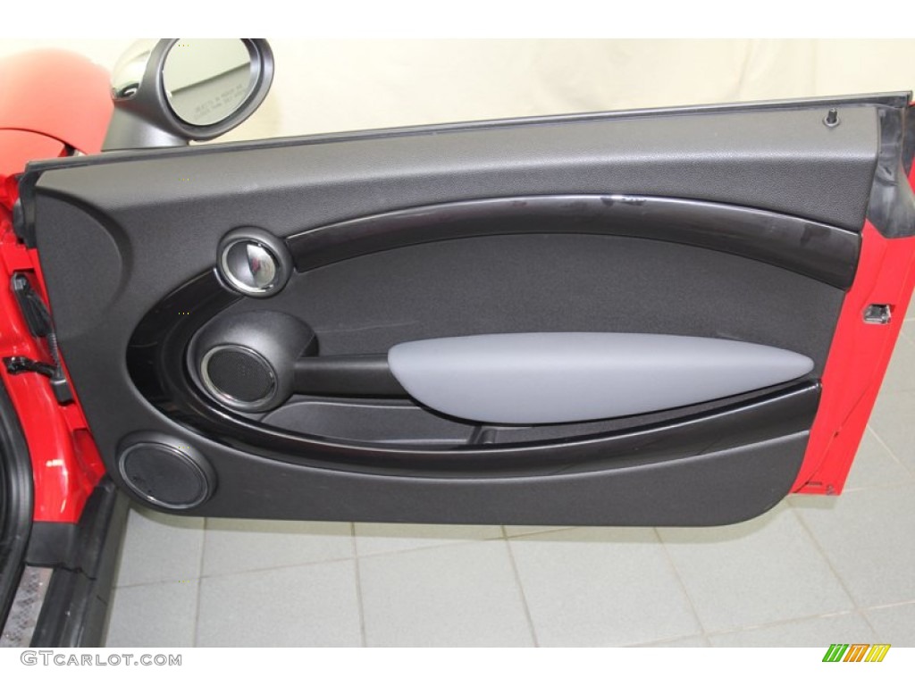 2009 Mini Cooper S Convertible Lounge Carbon Black Leather Door Panel Photo #78671510