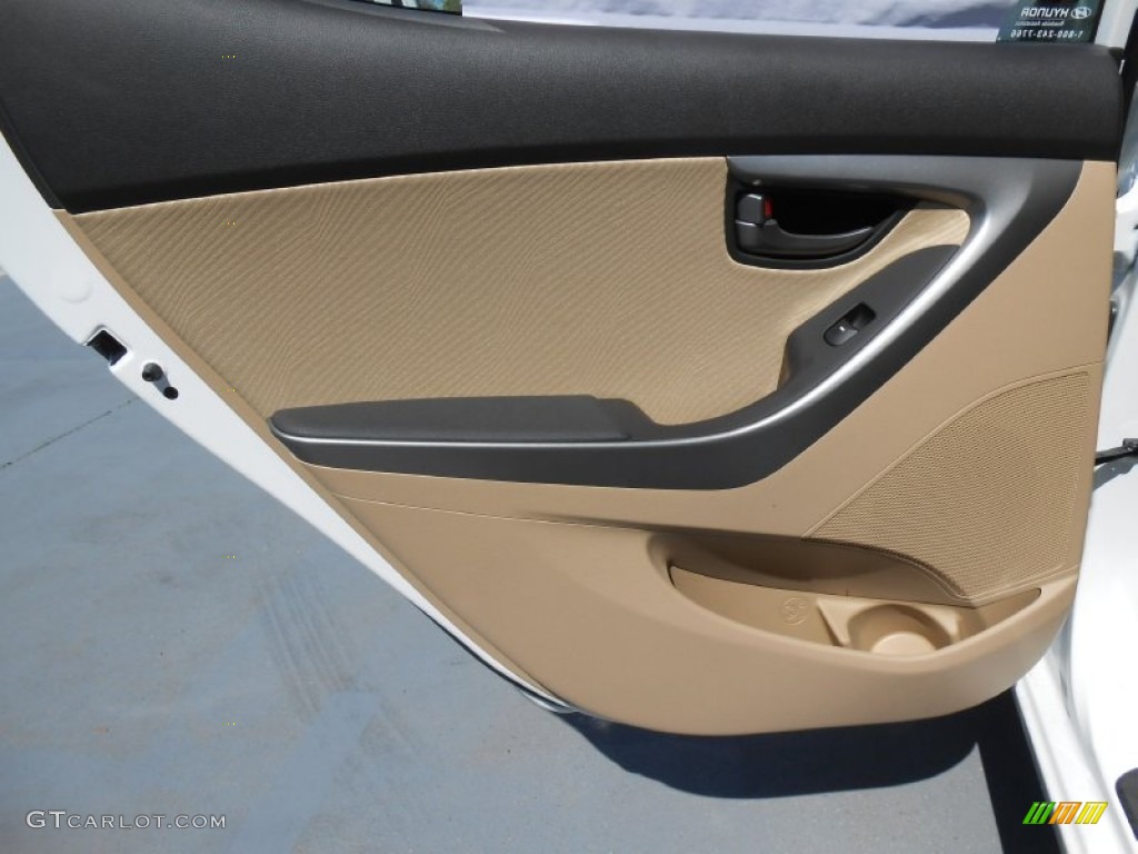 2013 Elantra GLS - Shimmering White / Beige photo #18