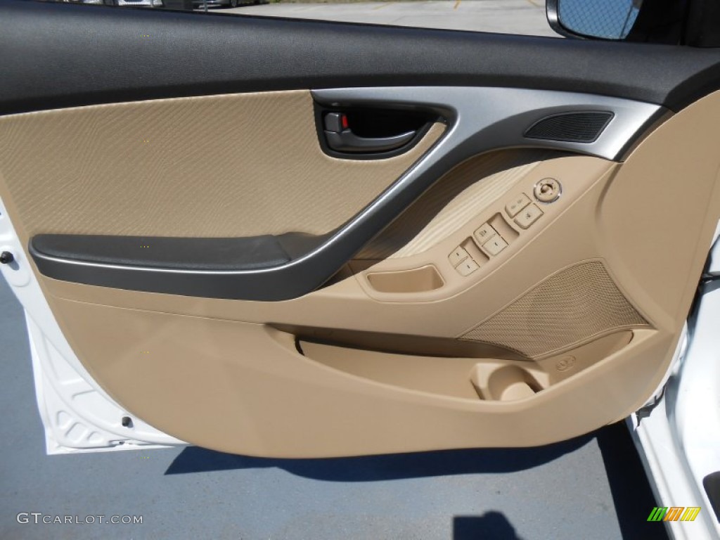 2013 Elantra GLS - Shimmering White / Beige photo #20