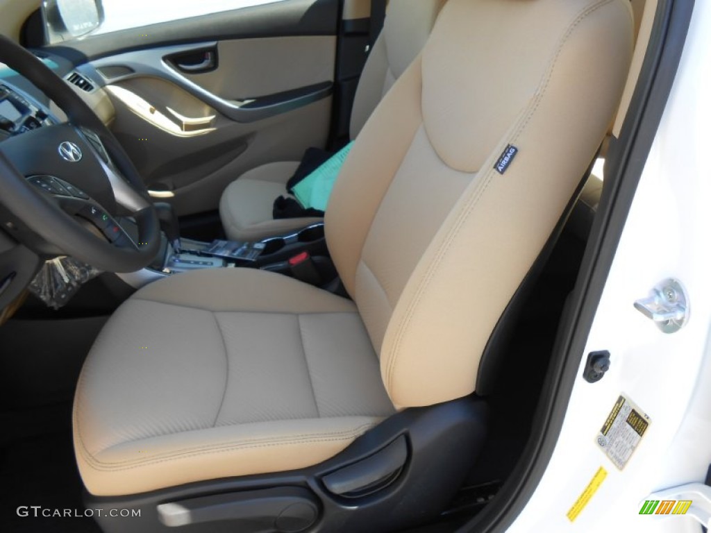 2013 Elantra GLS - Shimmering White / Beige photo #22