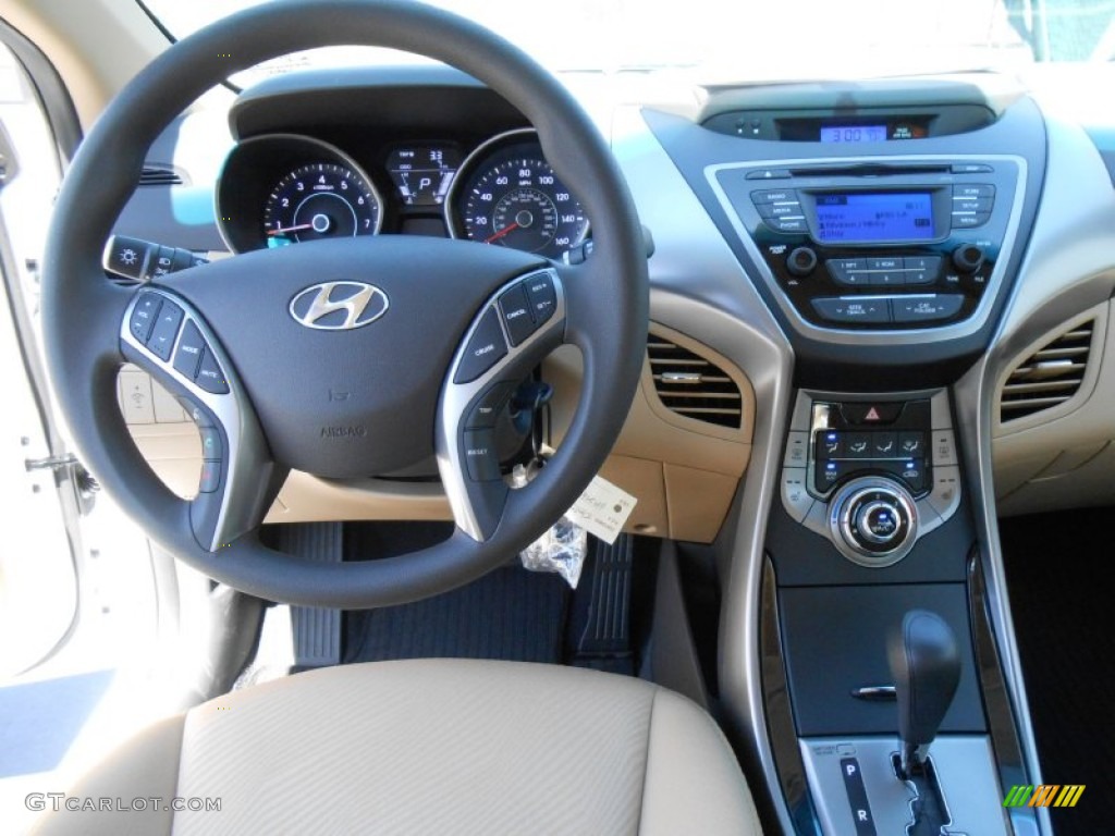 2013 Elantra GLS - Shimmering White / Beige photo #24