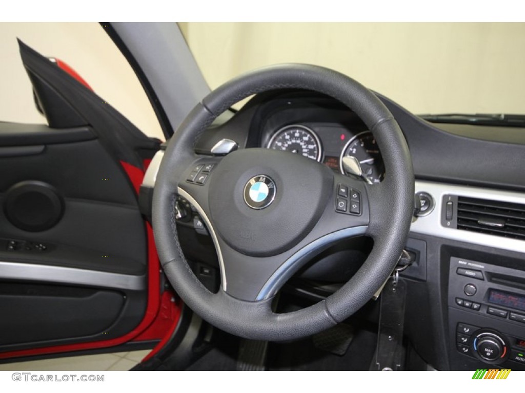 2010 BMW 3 Series 328i Coupe Black Steering Wheel Photo #78672223