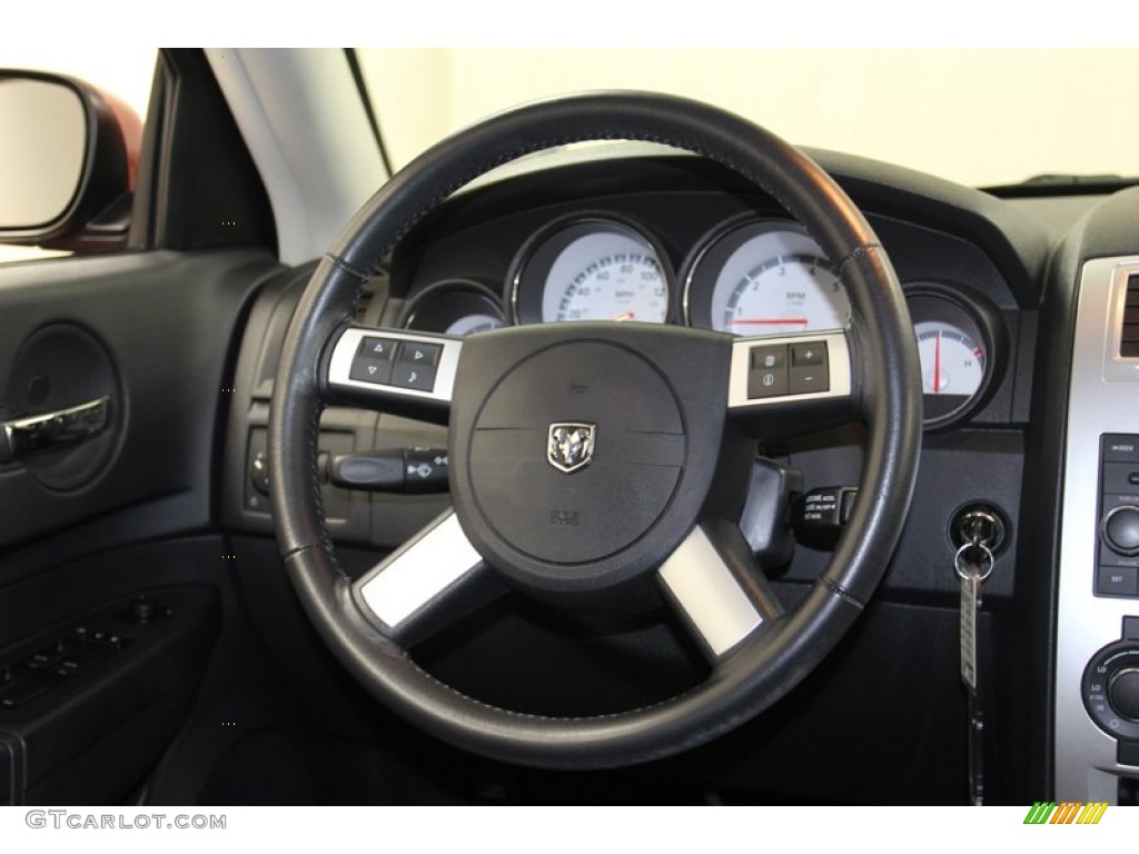 2008 Dodge Charger R/T Dark Slate Gray Steering Wheel Photo #78674860