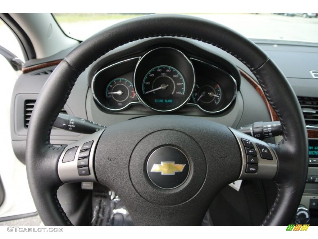 2012 Chevrolet Malibu LTZ Ebony Steering Wheel Photo #78675130