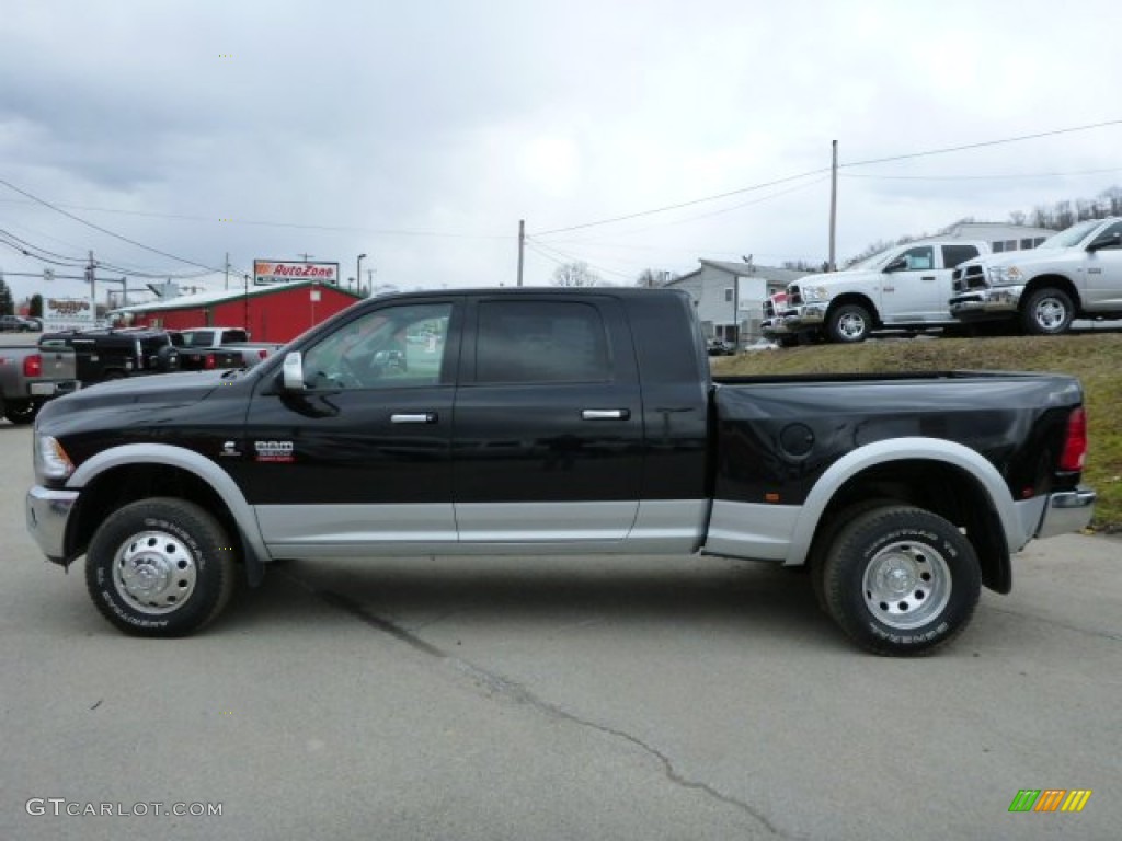 Black 2012 Dodge Ram 3500 HD Laramie Mega Cab 4x4 Dually Exterior Photo #78679465