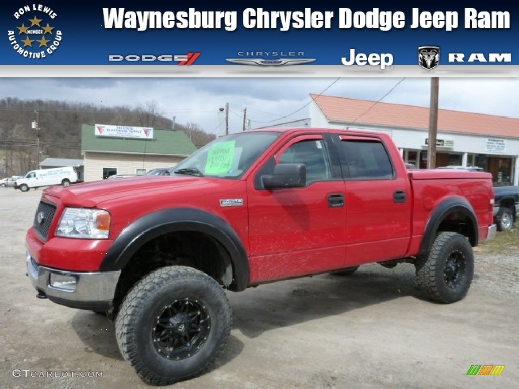 2004 F150 XLT SuperCrew 4x4 - Bright Red / Tan photo #1