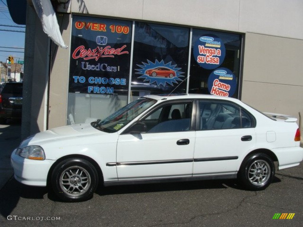 1997 Civic DX Sedan - Frost White / Gray photo #3
