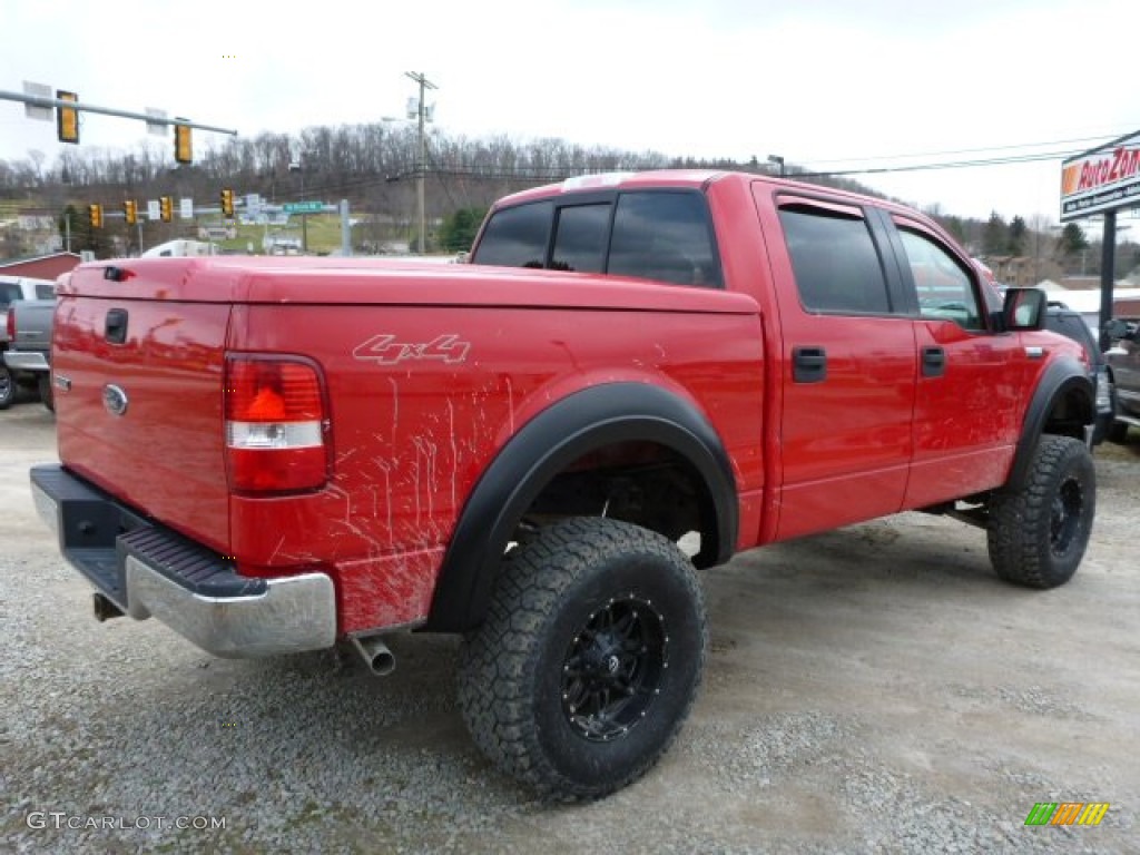 2004 F150 XLT SuperCrew 4x4 - Bright Red / Tan photo #5
