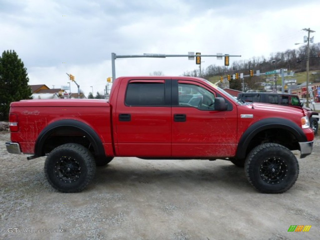 2004 F150 XLT SuperCrew 4x4 - Bright Red / Tan photo #6