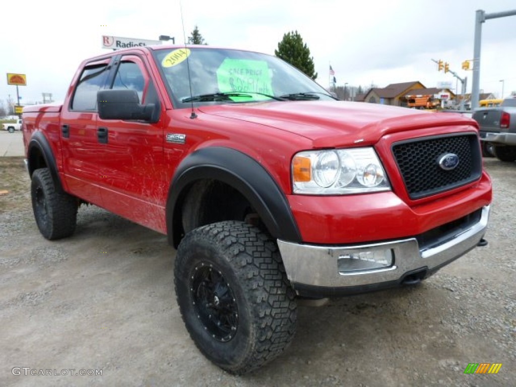 2004 F150 XLT SuperCrew 4x4 - Bright Red / Tan photo #7