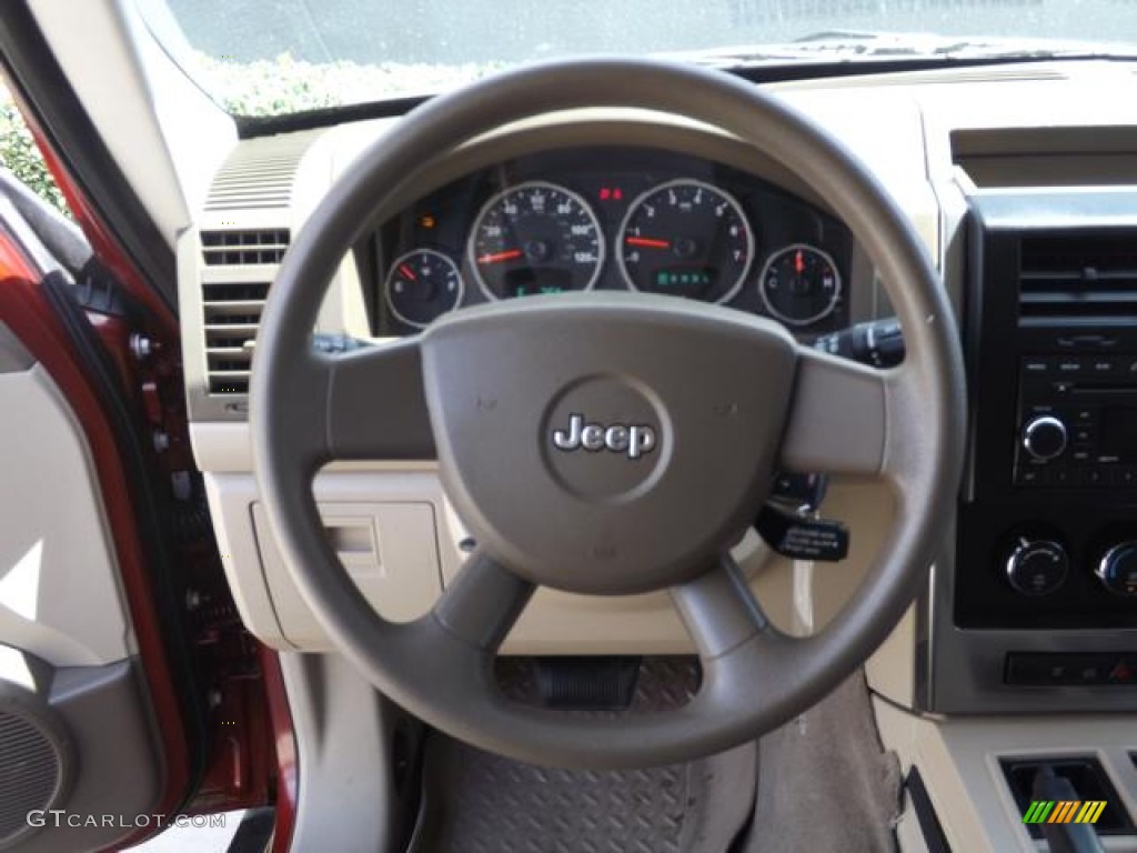 2008 Jeep Liberty Sport Pastel Pebble Beige Steering Wheel Photo #78681003