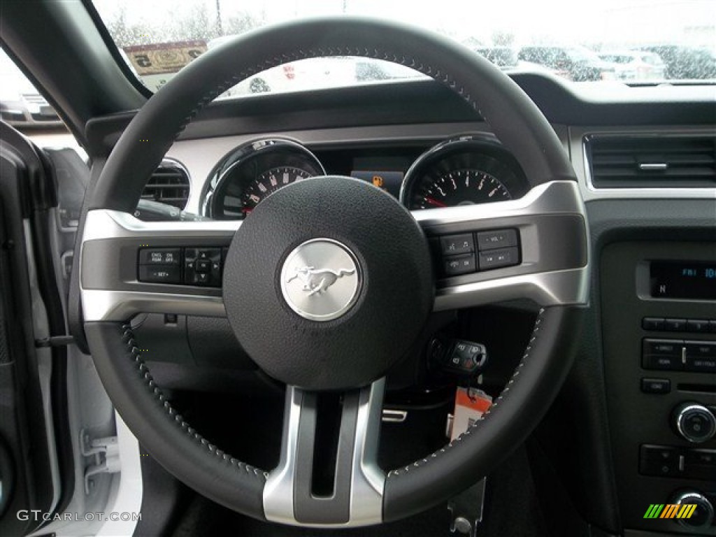 2014 Ford Mustang GT Premium Coupe Medium Stone Steering Wheel Photo #78681820