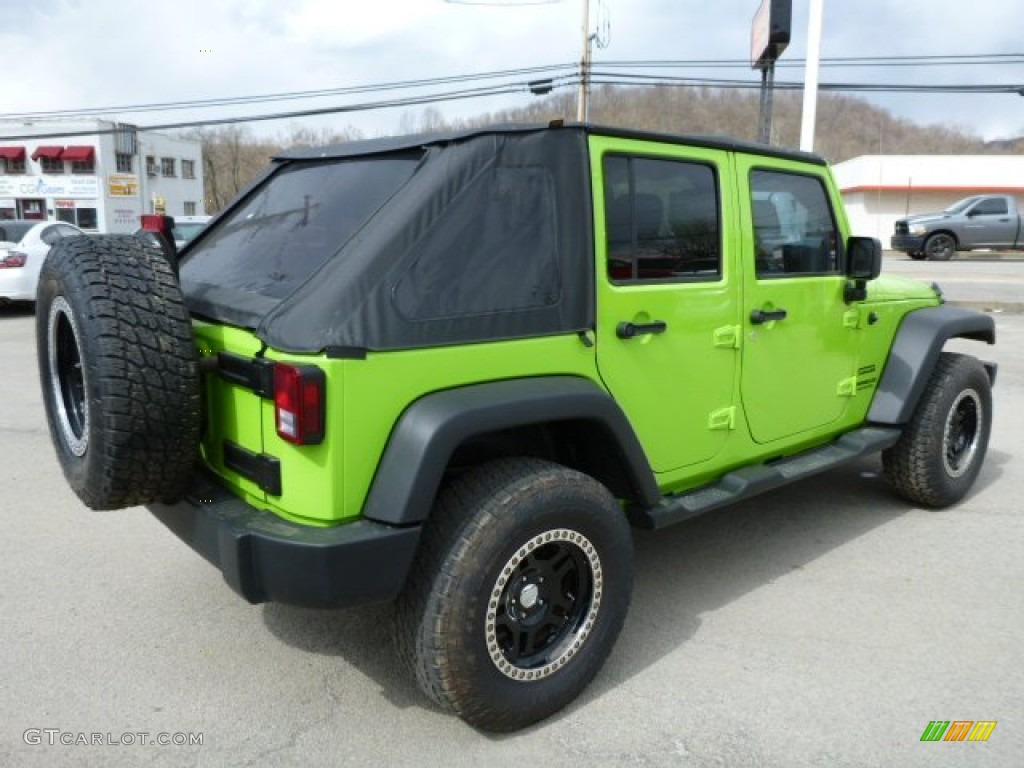 2012 Wrangler Unlimited Sport S 4x4 - Gecko Green / Black photo #5
