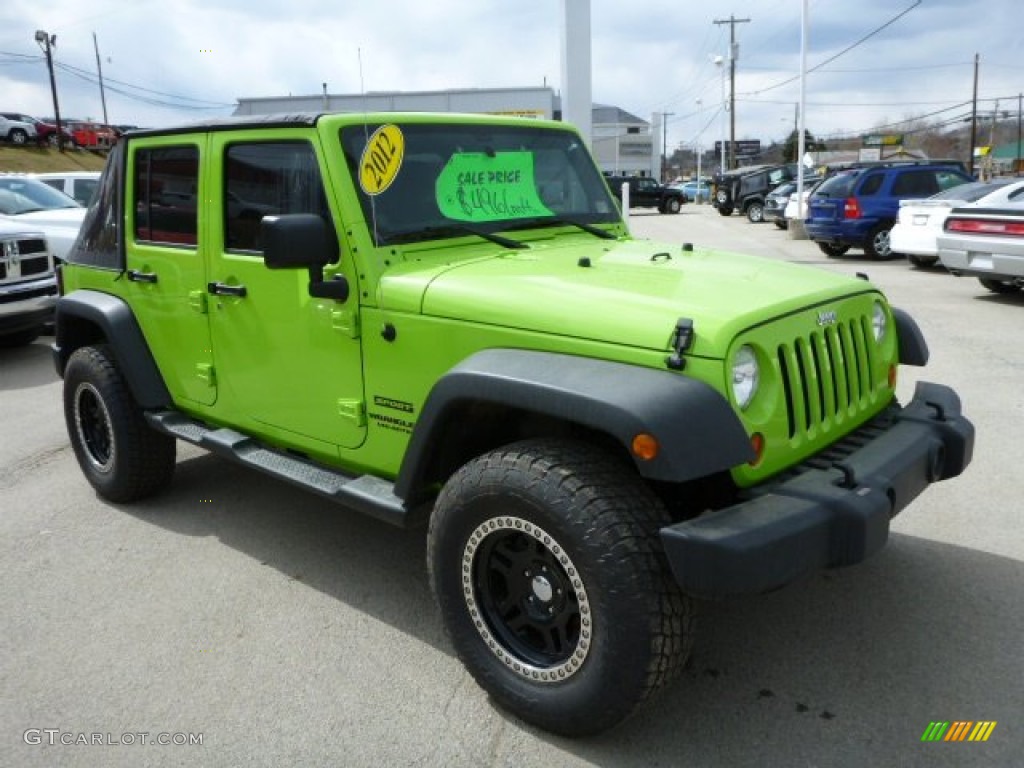 2012 Wrangler Unlimited Sport S 4x4 - Gecko Green / Black photo #7