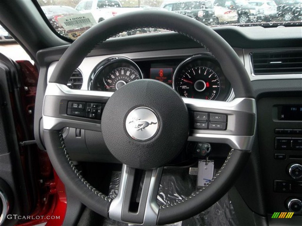 2014 Ford Mustang GT Premium Coupe Charcoal Black Steering Wheel Photo #78682621