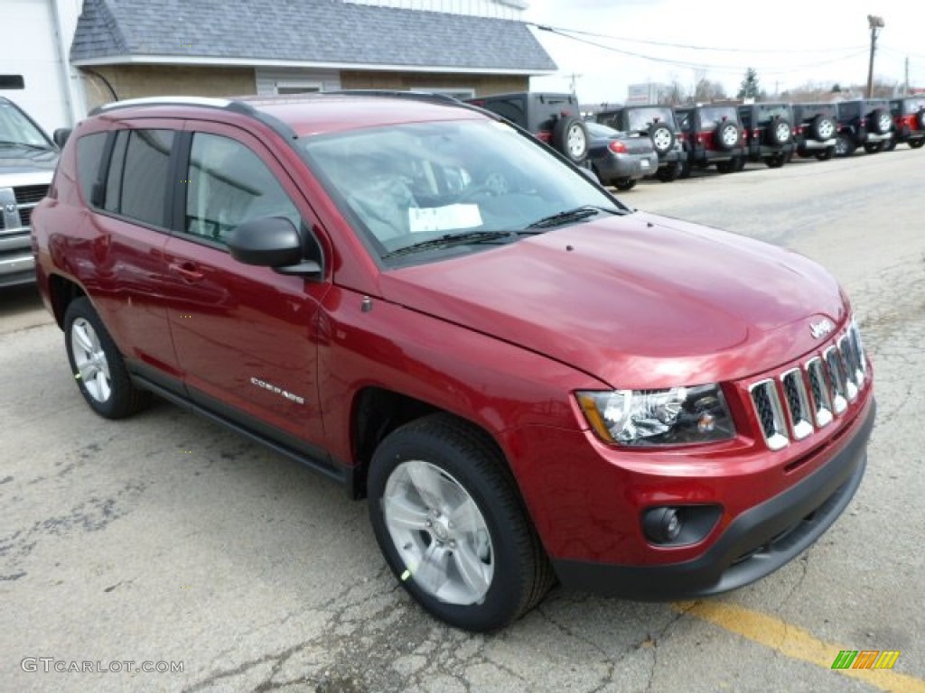 Deep Cherry Red Crystal Pearl 2014 Jeep Compass Sport 4x4 Exterior Photo #78683462