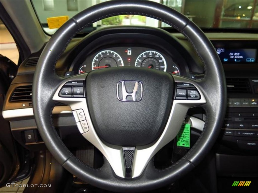 2011 Honda Accord EX-L V6 Coupe Black Steering Wheel Photo #78683815