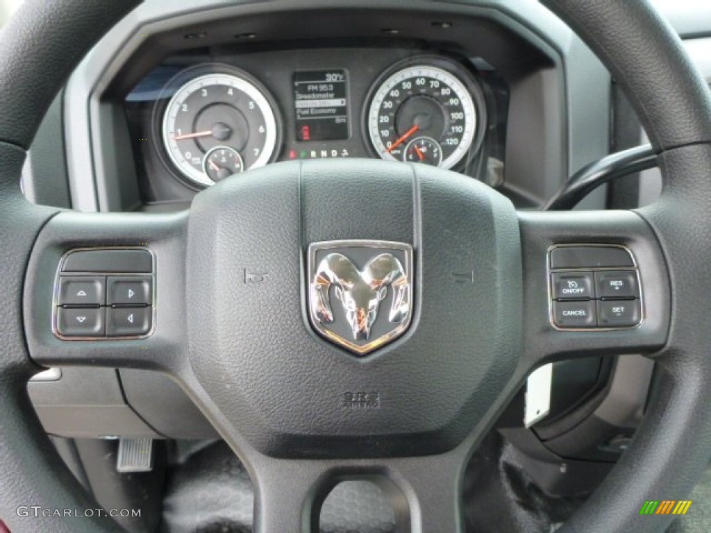 2013 Ram 1500 Tradesman Regular Cab 4x4 Black/Diesel Gray Steering Wheel Photo #78684343
