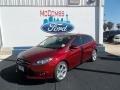 2013 Ruby Red Ford Focus Titanium Hatchback  photo #2