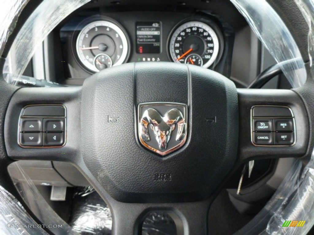 2013 Ram 1500 Express Quad Cab 4x4 Black/Diesel Gray Steering Wheel Photo #78685275