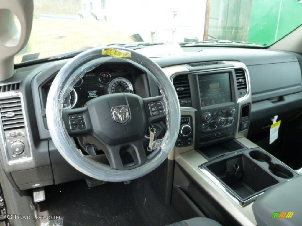 2013 Ram 1500 Big Horn Quad Cab 4x4 Black/Diesel Gray Dashboard Photo #78685848