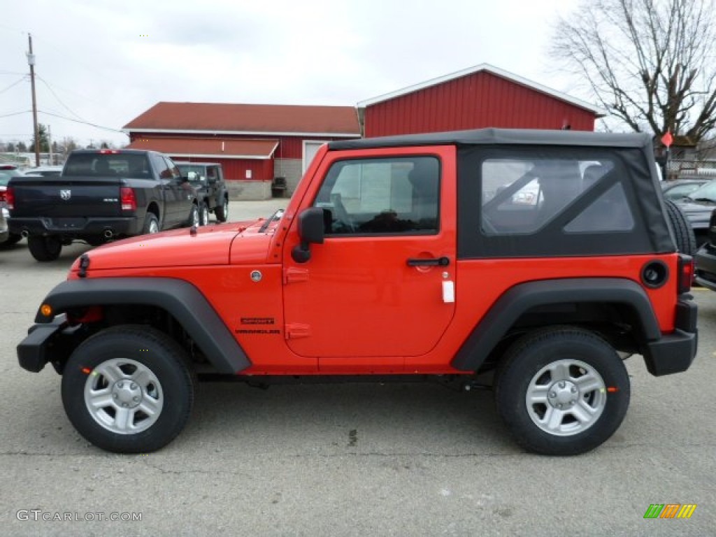 Rock Lobster Red 2013 Jeep Wrangler Sport 4x4 Exterior Photo #78686614