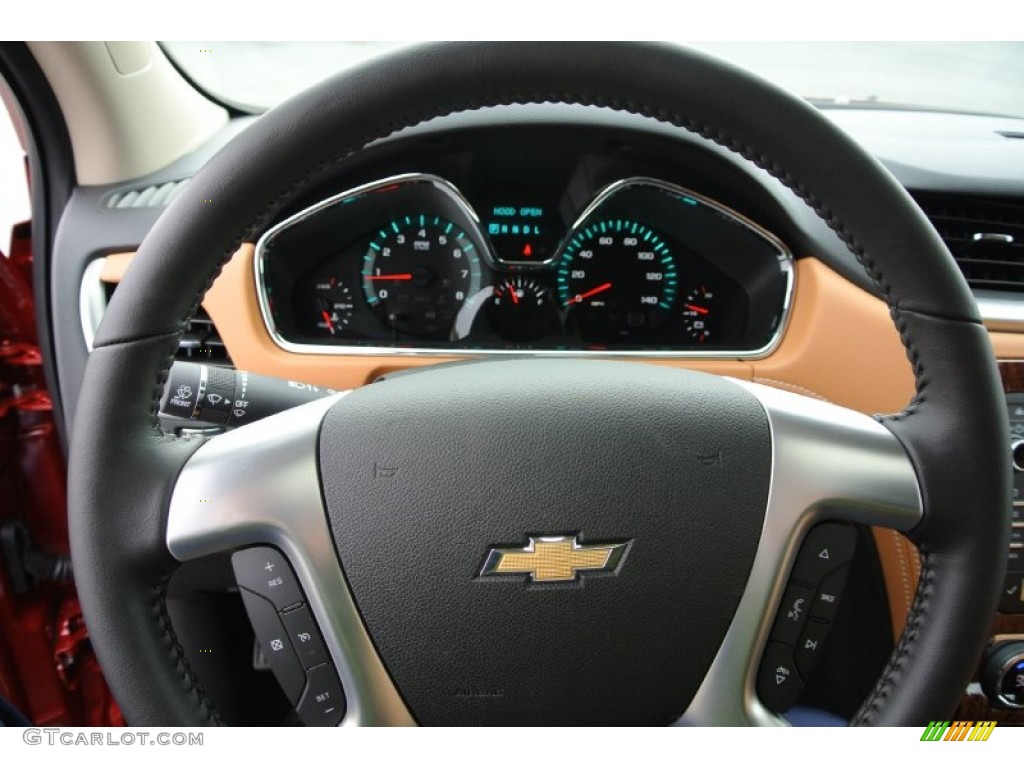 2013 Chevrolet Traverse LTZ Ebony/Mojave Steering Wheel Photo #78688063