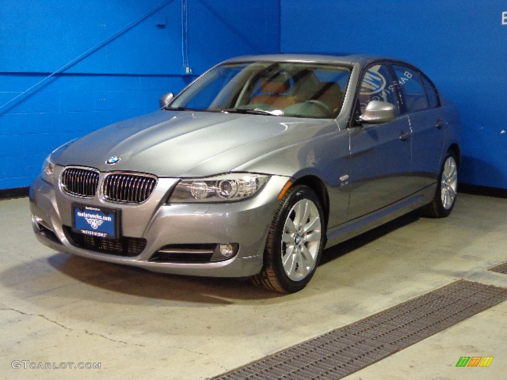 2010 3 Series 335i xDrive Sedan - Space Gray Metallic / Saddle Brown Dakota Leather photo #3